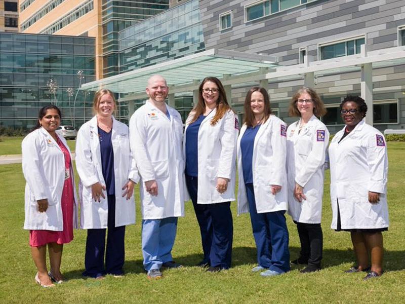 Neonatal Fellowship group picture outside of Sanderson Tower